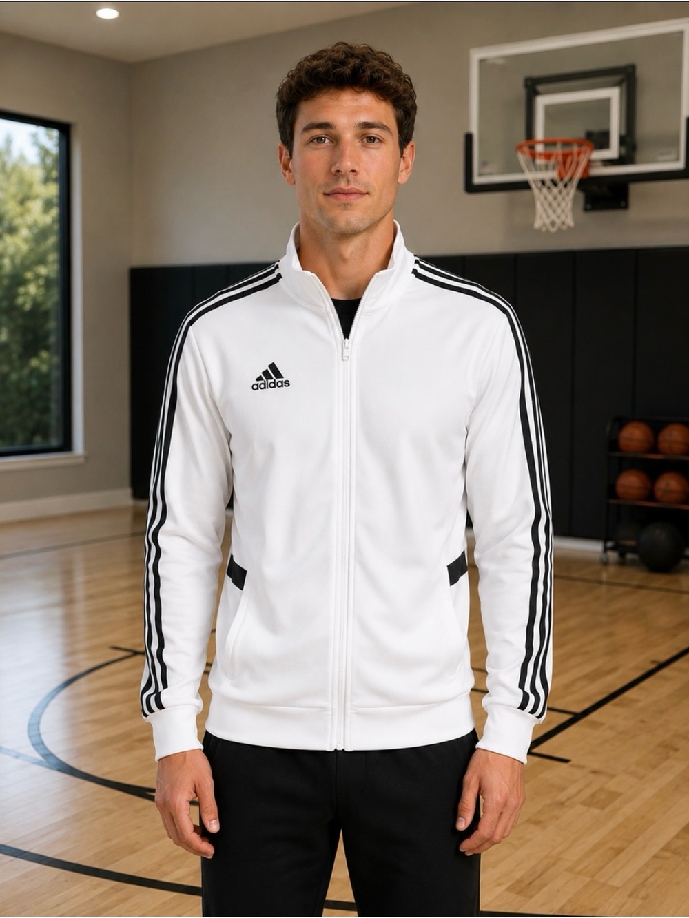 Adidas 3 Stripe Men’s Tricot Full Zip Jacket